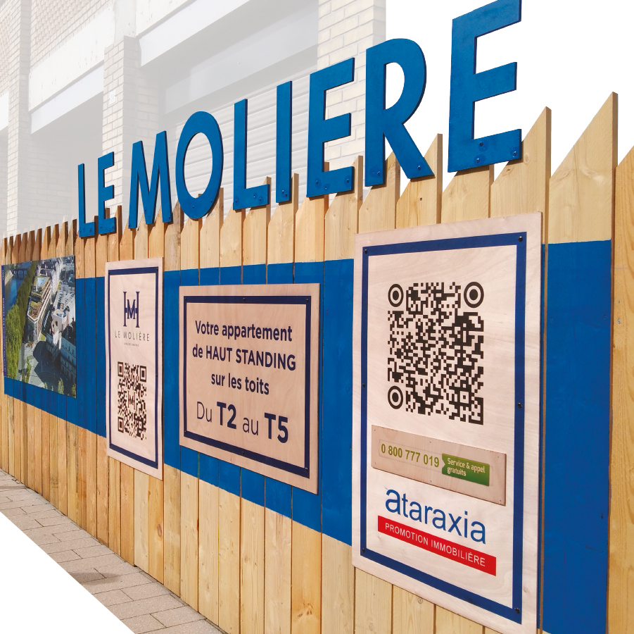 Palissade bois pour le programme Le Molière à Angers par Ataraxia